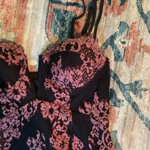 NBD lace black and pink dress